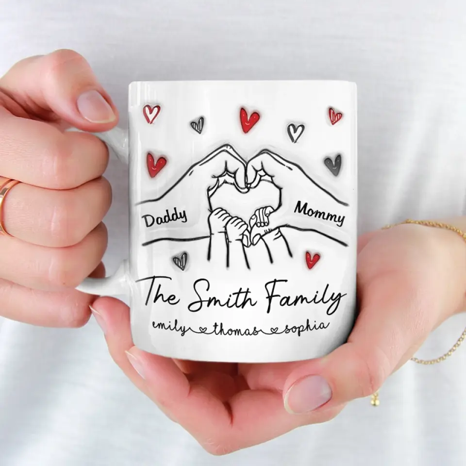 Together We Make One Beautiful Family - Family Personalized Custom 3D Inflated Effect Printed Mug - Gift For Family Members - Image 3