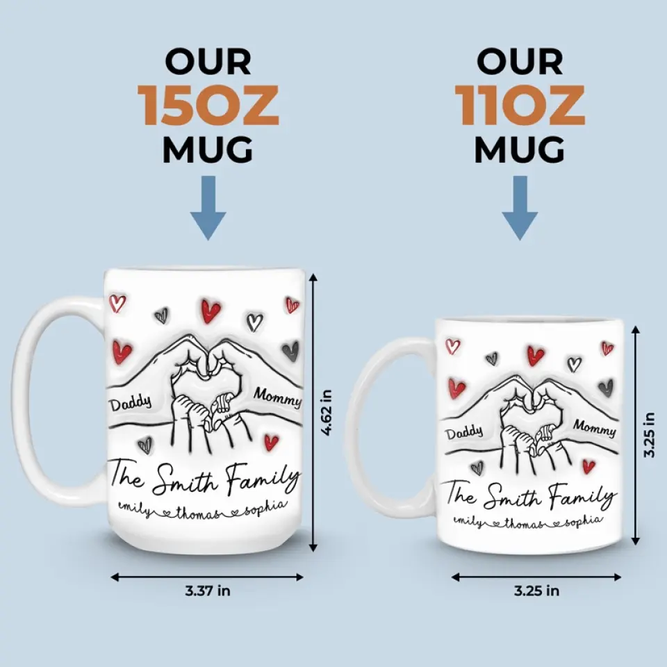 Together We Make One Beautiful Family - Family Personalized Custom 3D Inflated Effect Printed Mug - Gift For Family Members - Image 5