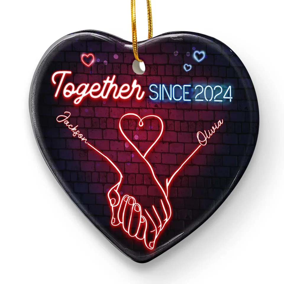 Together, We’ll Make Every Moment Count - Couple Personalized Custom Ornament - Ceramic Heart Shaped - Christmas Gift For Husband Wife, Anniversary - Image 5