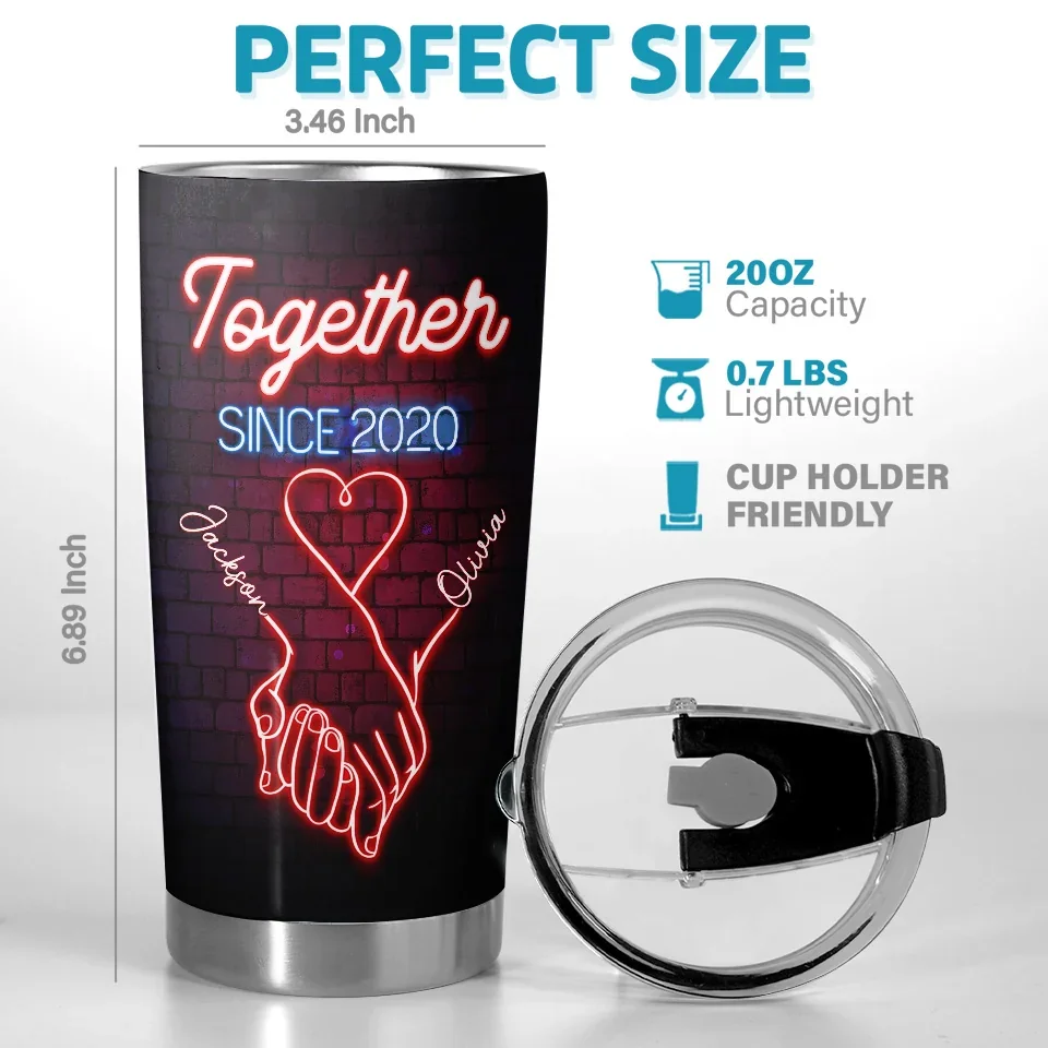 Together, We've Created Our Forever - Couple Personalized Custom Tumbler - Christmas Gift For Husband Wife, Anniversary - Image 3