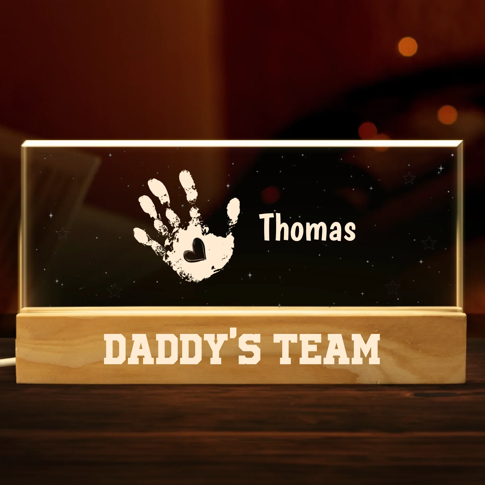 Touching Dads Heart Daily - Family Personalized Custom Acrylic Letters 3D LED Night Light - Father's Day, Gift For Dad, Grandpa - Image 2