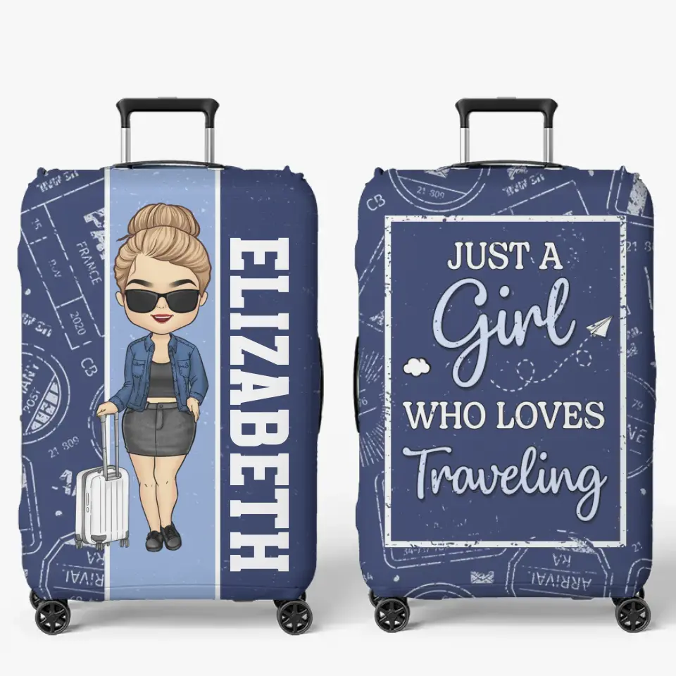 Travel Far Enough, You Meet Yourself - Travel Personalized Custom Luggage Cover - Holiday Vacation Gift, Gift For Adventure Travel Lovers - Image 2