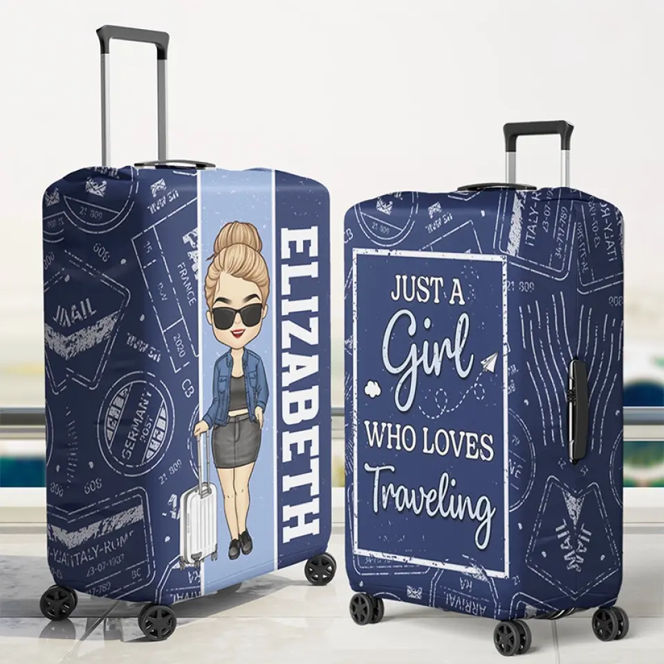 Travel Far Enough, You Meet Yourself - Travel Personalized Custom Luggage Cover - Holiday Vacation Gift, Gift For Adventure Travel Lovers - Image 3