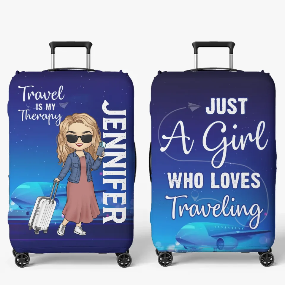 Travel Far Enough, You Meet Yourself - Travel Personalized Custom Luggage Cover - Summer Vacation Gift, Gift For Adventure Travel Lovers - Image 2