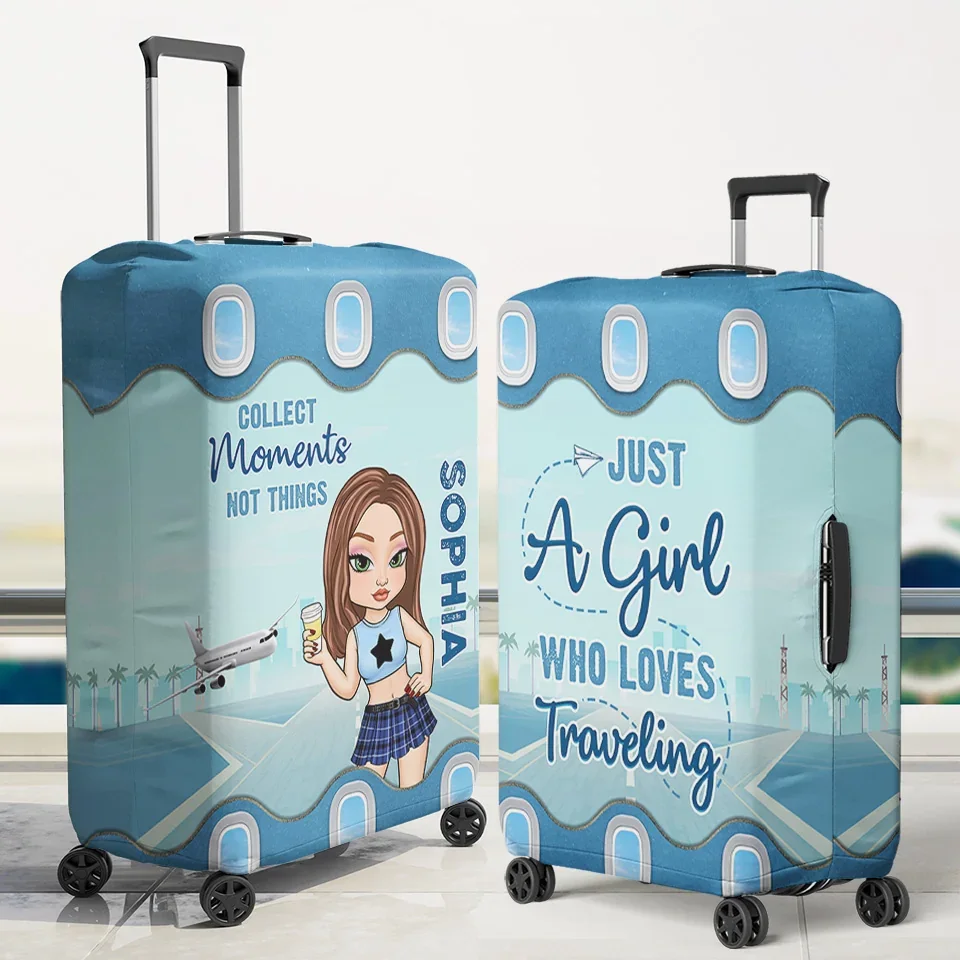 Travel Far, Live Fully - Travel Personalized Custom Luggage Cover - Summer Vacation Gift, Gift For Adventure Travel Lovers - Image 3