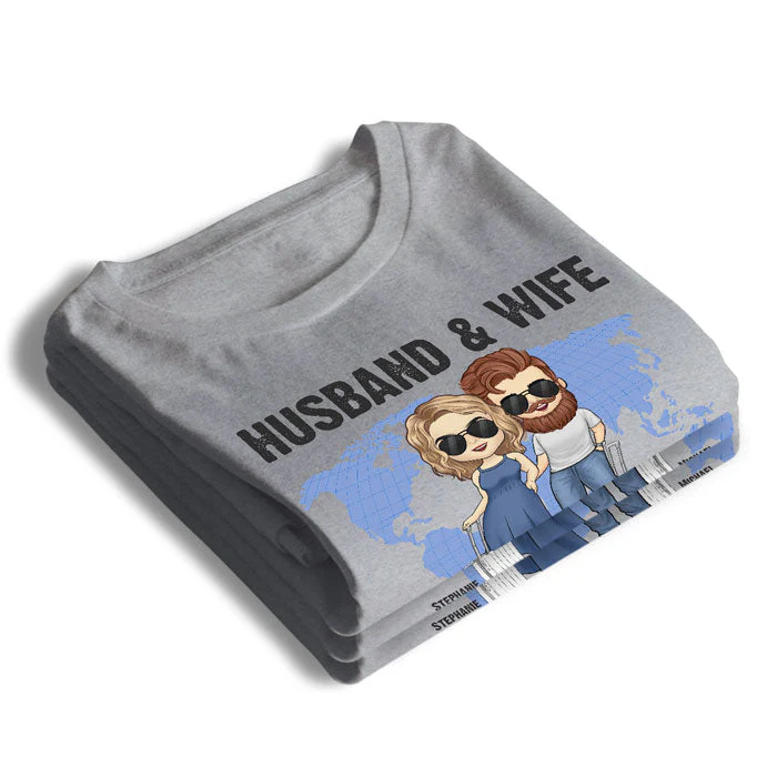 Travel Partners For Life - Gift For Couples, Husband Wife - Personalized Unisex T-shirt - Image 3