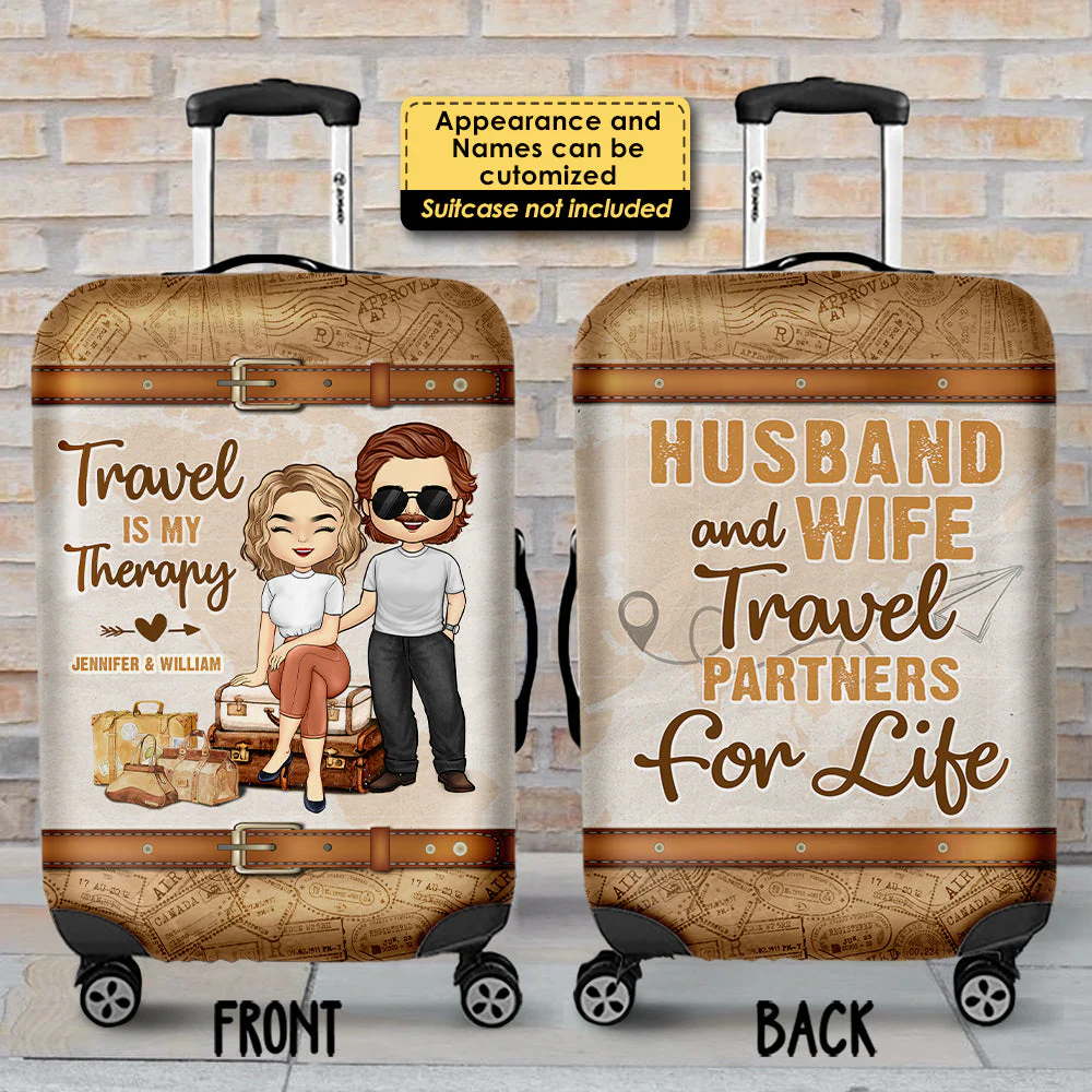 Travel Partners For Life - Personalized Luggage Cover - Gift For Couples, Husband Wife - Image 3