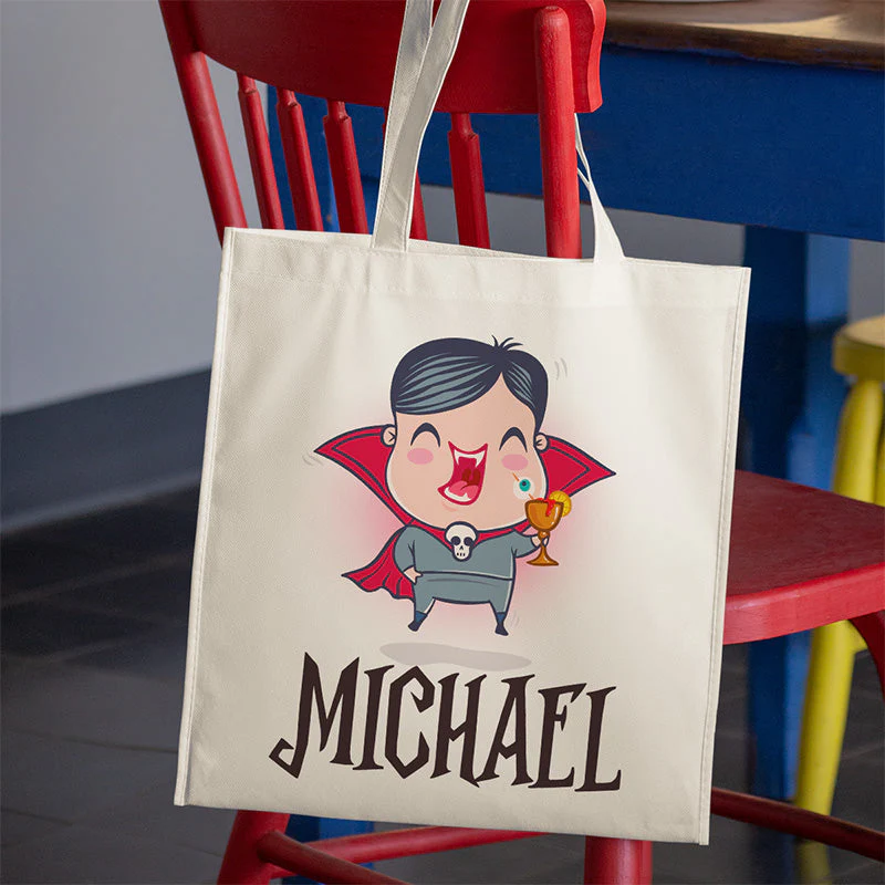 Trick Or Treat - Family Personalized Custom Tote Bag - Halloween Gift For Kid - Image 3