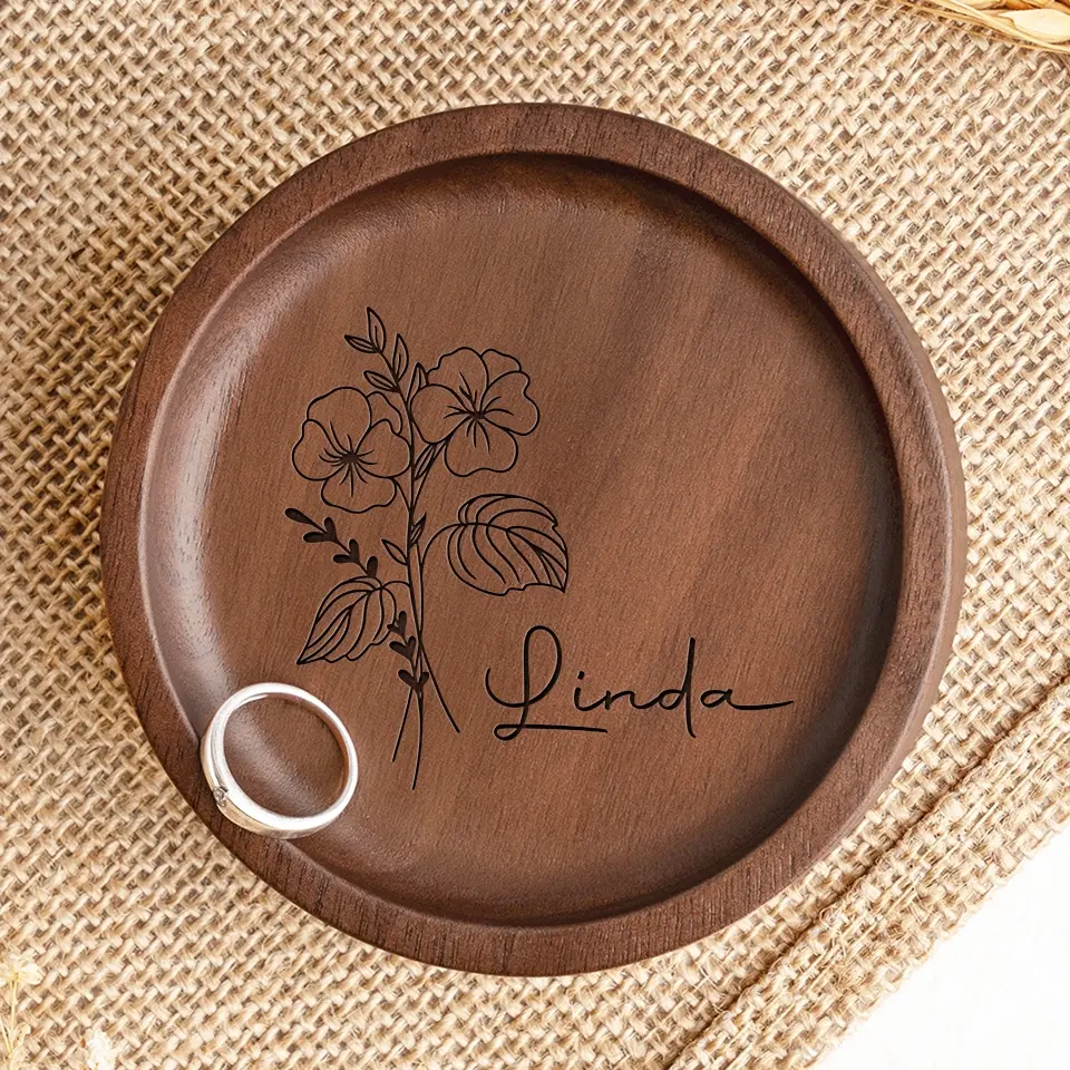 True Friends Are Always Together In Spirit - Bestie Personalized Custom Wooden Jewelry Dish - Gift For Best Friends, BFF, Sisters - Image 3