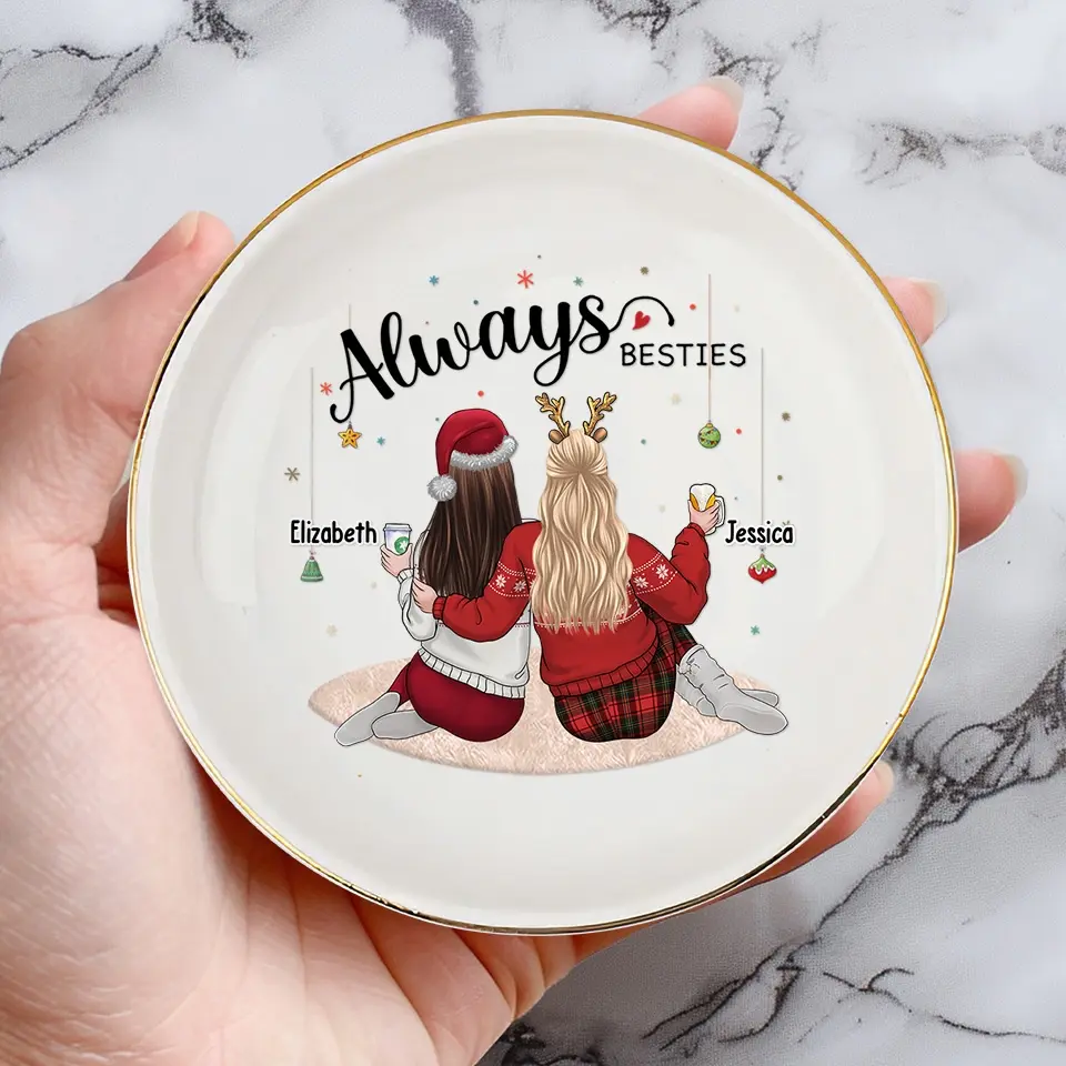 True Friends Are Like Diamonds - Bestie Personalized Custom Jewelry Dish - Christmas Gift For Best Friends, BFF, Sisters - Image 4