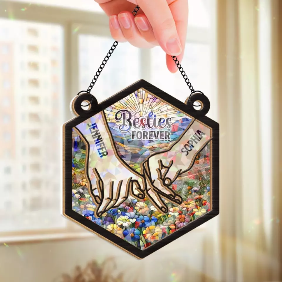True Friends Are Like Diamonds - Bestie Personalized Window Hanging Suncatcher - Gift For Best Friends, BFF, Sisters - Image 3