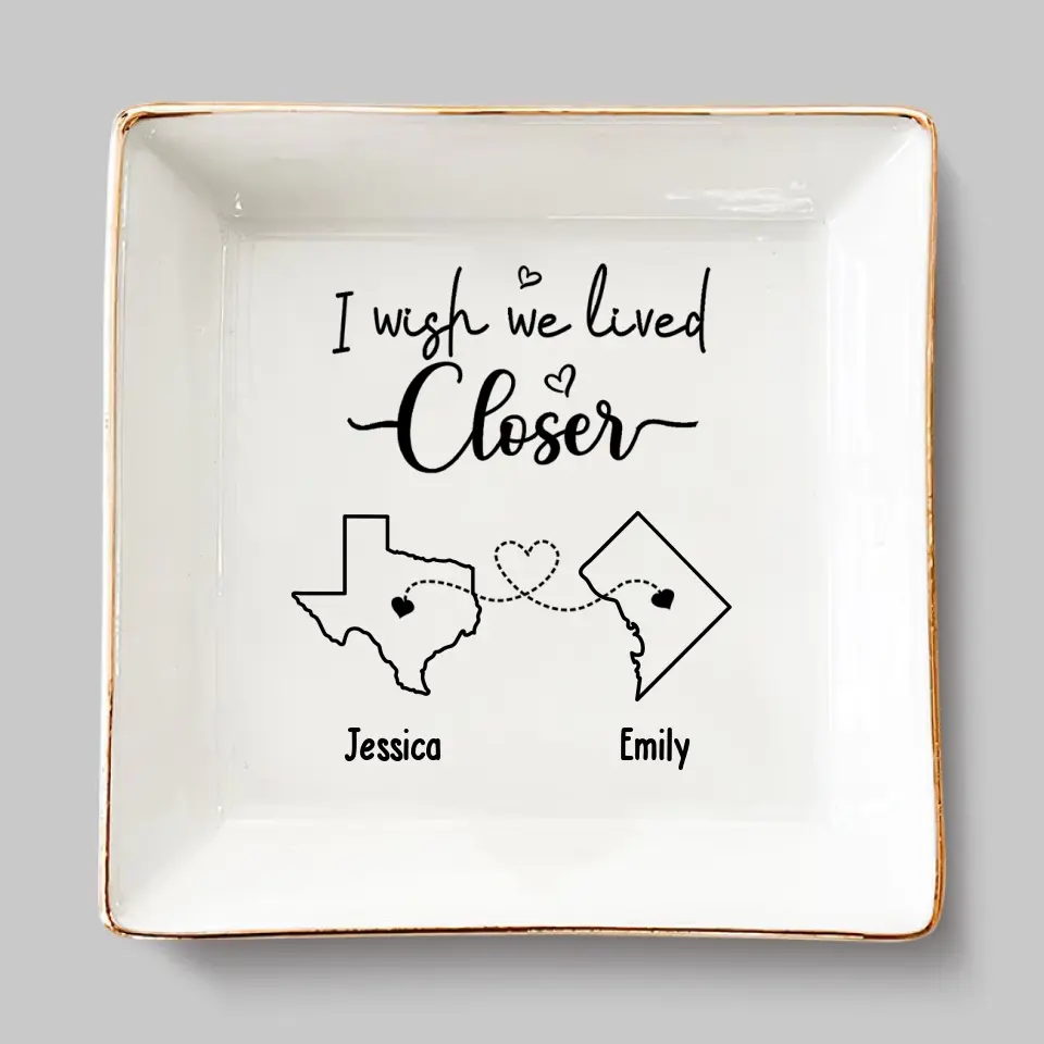 True Friends Never Apart Maybe In Distance But Never In Heart - Bestie Personalized Custom Jewelry Dish - Gift For Best Friends, BFF, Sisters - Image 2
