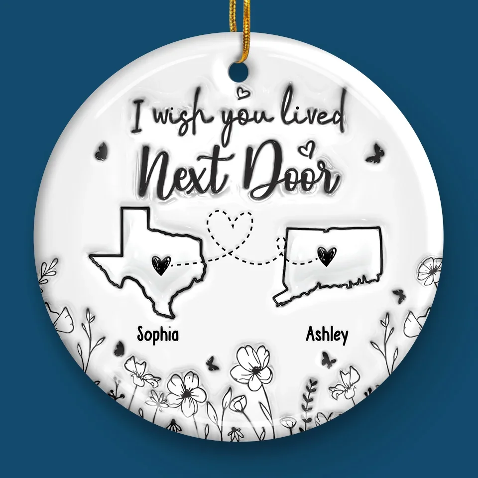 True Friendship Can Bridge Any Gap Between Us - Bestie Personalized Custom 3D Inflated Effect Printed Ornament - Ceramic Round Shaped - Christmas Gift For Best Friends, BFF, Sisters - Image 4