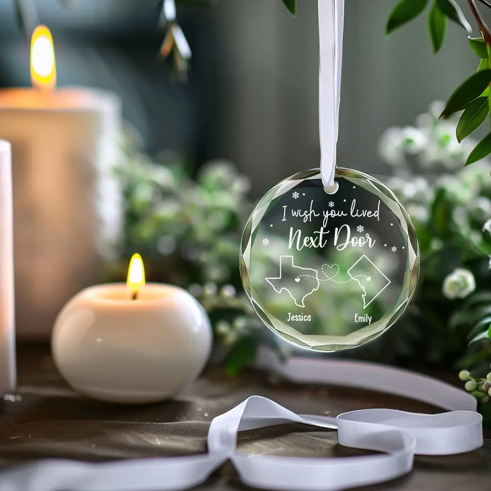 True Friendship Is A Bond That Lasts Forever - Bestie Personalized Custom Circle Glass Ornament - Christmas Gift For Best Friends, BFF, Sisters - Image 3