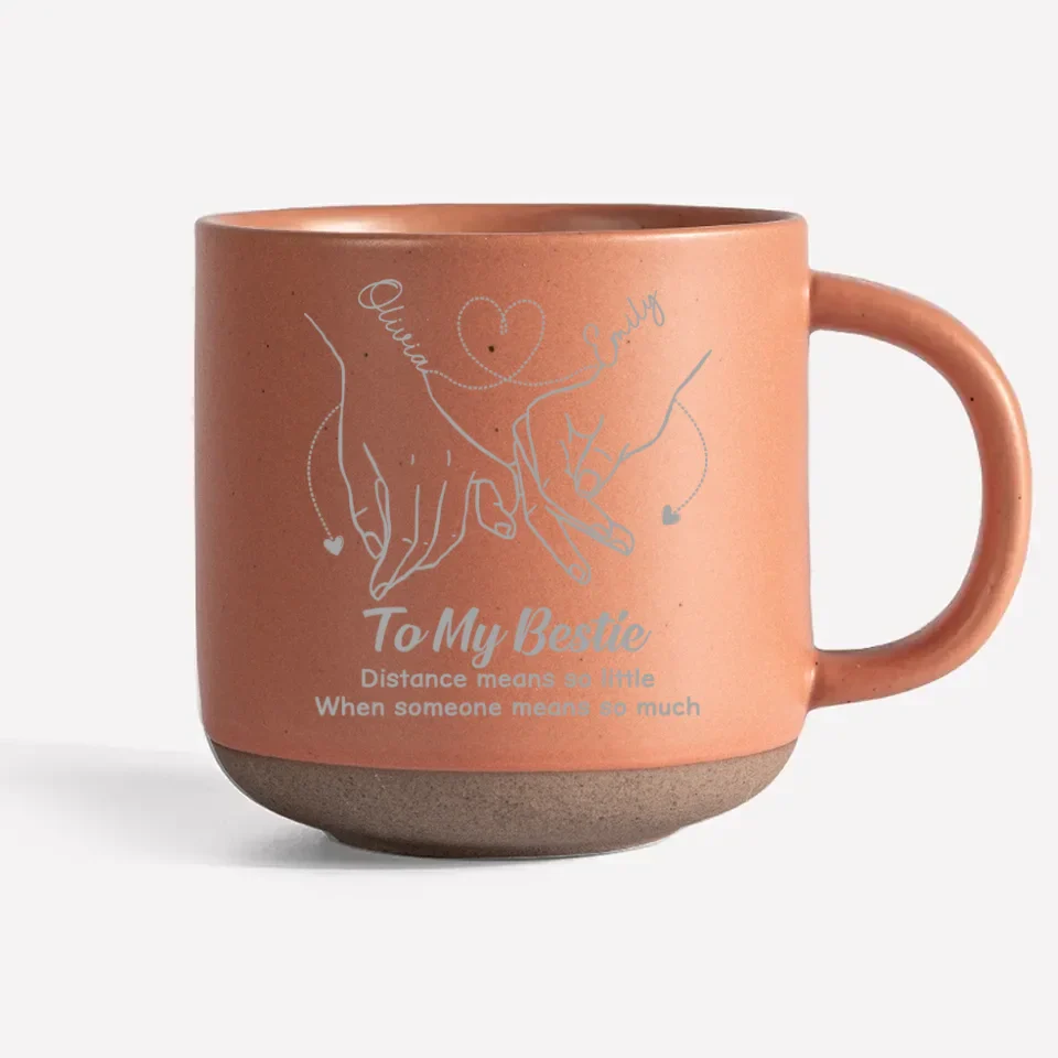 True Friendship Knows No Distance - Bestie Personalized Custom Pottery Mug - Gift For Best Friends, BFF, Sisters - Image 8