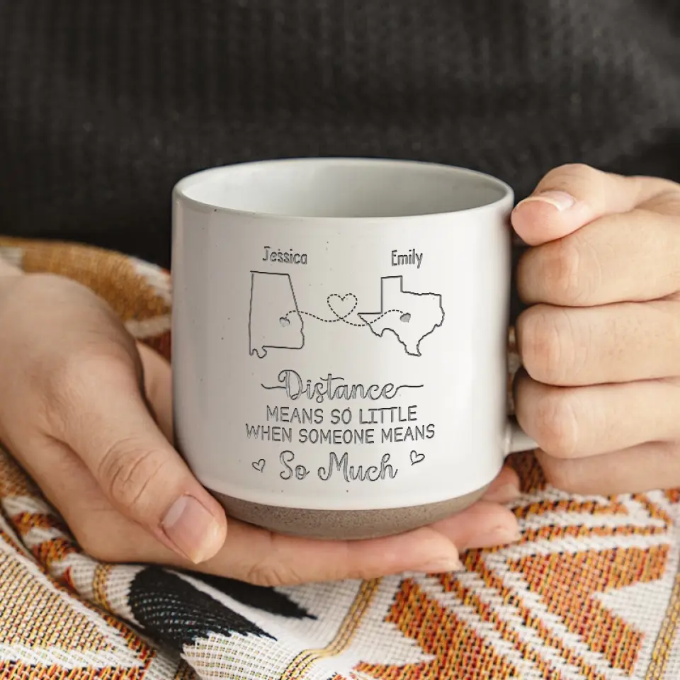 True Friendship Knows No Distance Here - Bestie Personalized Custom Pottery Mug - Gift For Best Friends, BFF, Sisters - Image 3