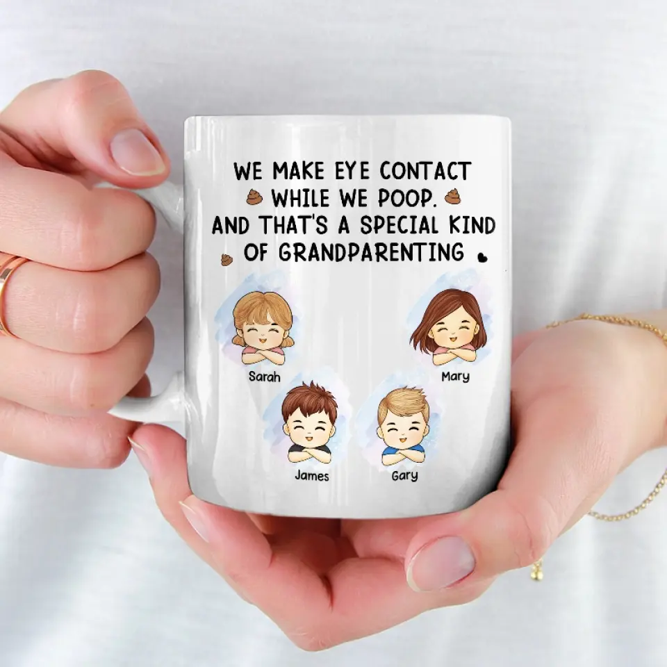 True Love Is, Talking Through Eye Contact - Family Personalized Custom Mug - Gift For Family Members - Image 3