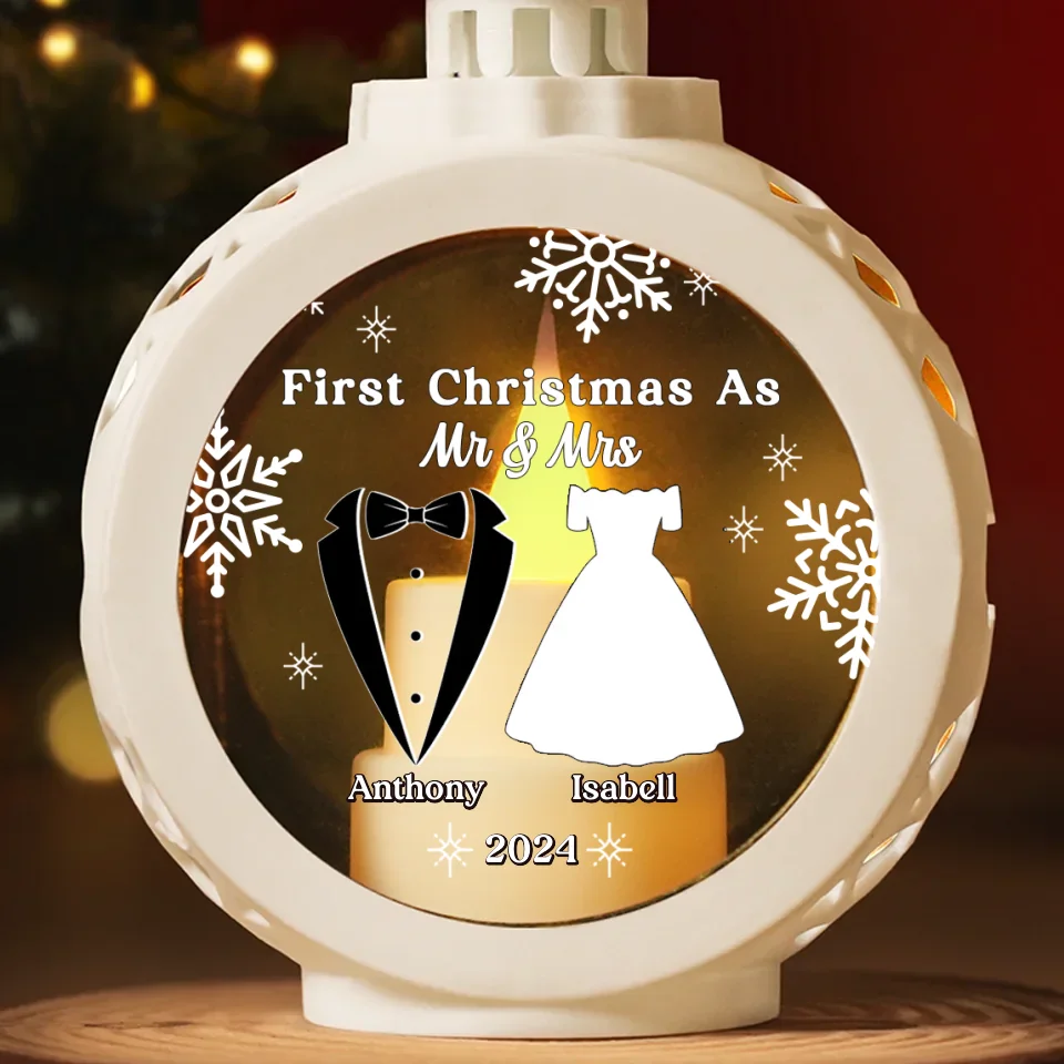 Two Hearts One Journey Filled With Love - Couple Personalized Custom Candlelight Lantern Ornament - Christmas Gift For Husband Wife, Anniversary, LGBTQ+ - Image 3