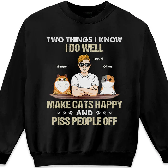 Two Things I Know I Do Well - Cat Personalized Custom Unisex T-shirt, Hoodie, Sweatshirt - Gift For Pet Owners, Pet Lovers - Image 4