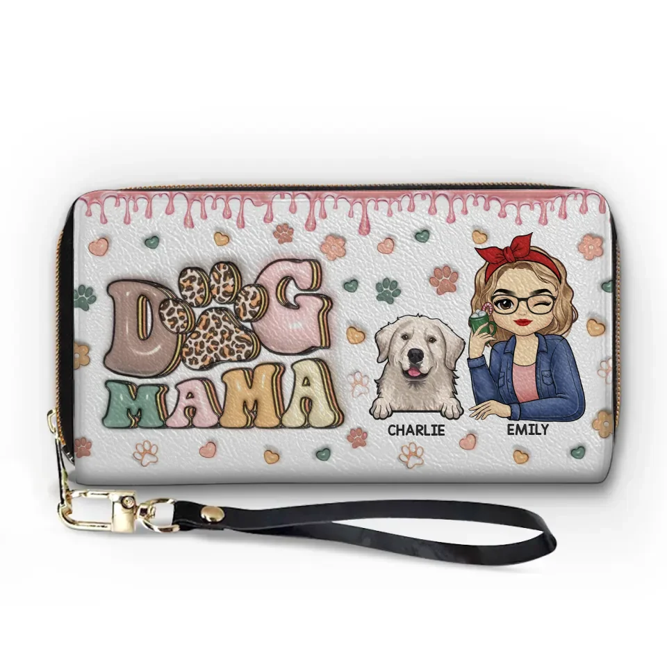 Unconditional Love Comes With Four Paws - Dog & Cat Personalized Custom 3D Inflated Effect Printed Leather Long Wallet -  Gift For Pet Owners, Pet Lovers - Image 2