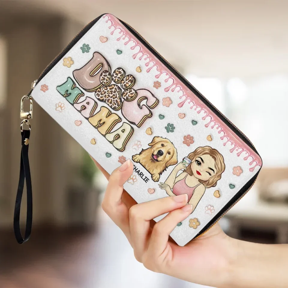 Unconditional Love Comes With Four Paws - Dog & Cat Personalized Custom 3D Inflated Effect Printed Leather Long Wallet -  Gift For Pet Owners, Pet Lovers - Image 4