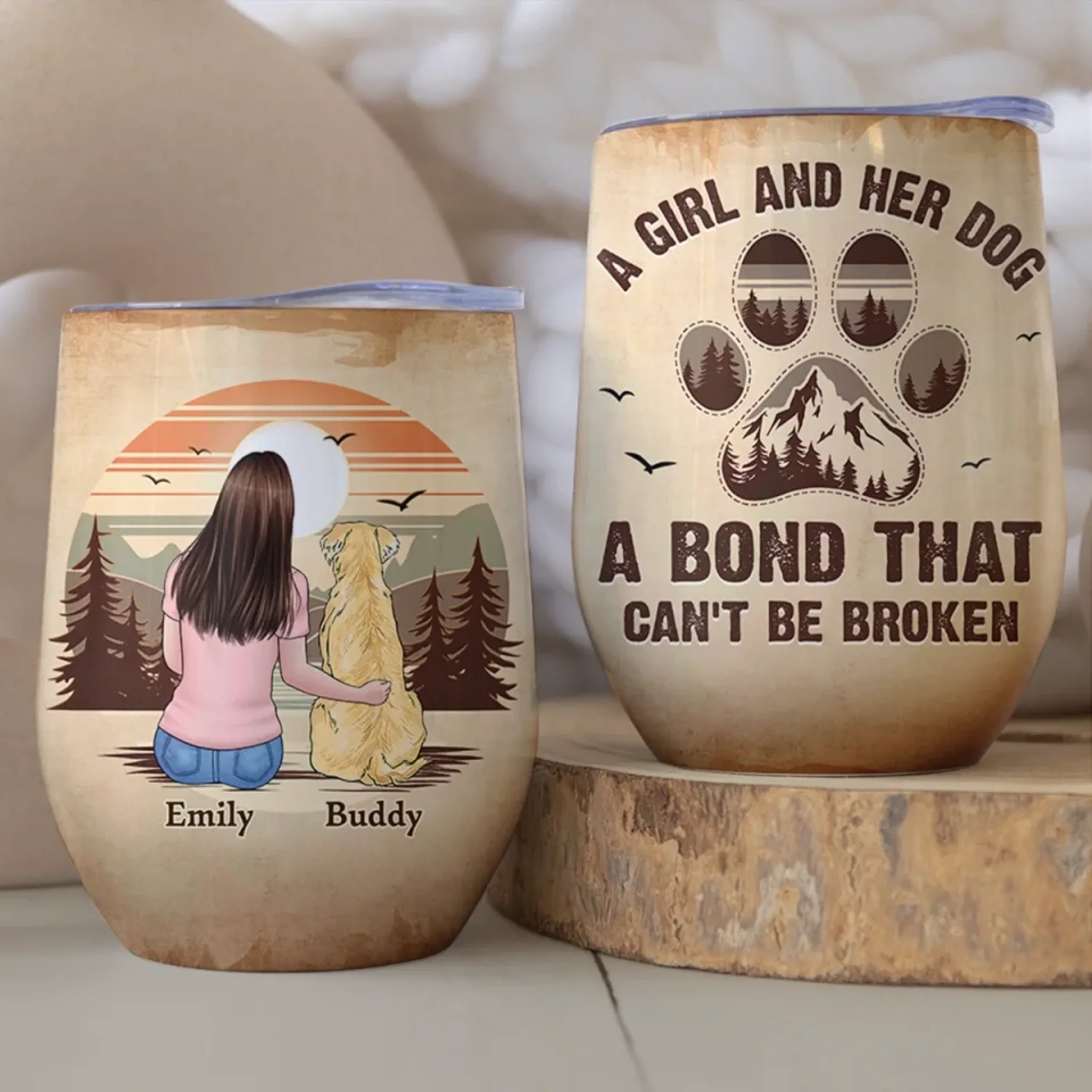 Unconditional Love Has Paws - Dog Personalized Custom Wine Tumbler - Gift For Pet Owners, Pet Lovers - Image 3