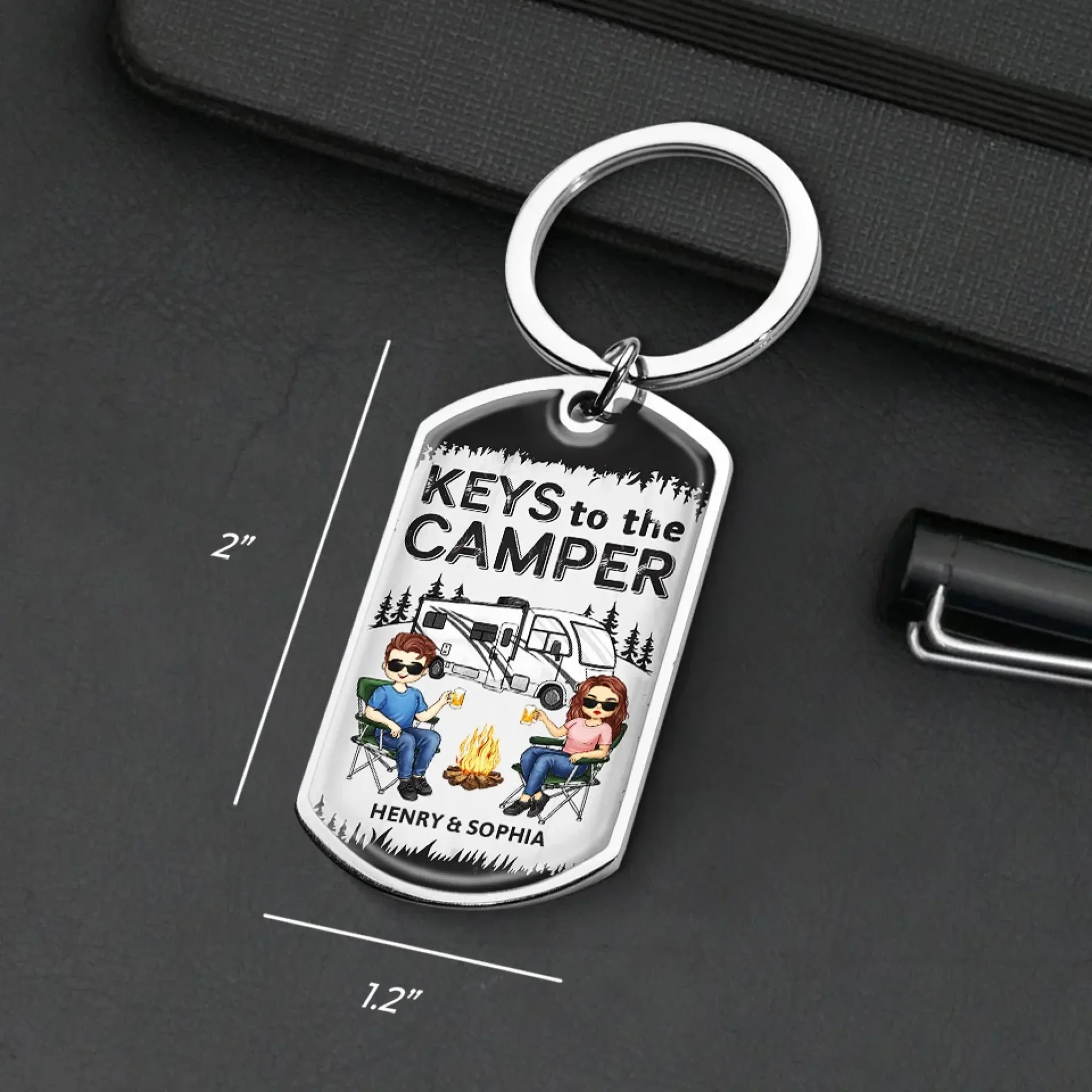 Unlock The Adventure With The Keys To The Camper - Camping Personalized Custom Keychain - Gift For Couple, Husband Wife, Camping Lovers - Image 5