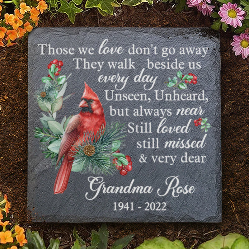 Unseen, Unheard, But Always Near - Memorial Personalized Custom Square Shaped Memorial Stone - Sympathy Gift For Family Members - Image 3