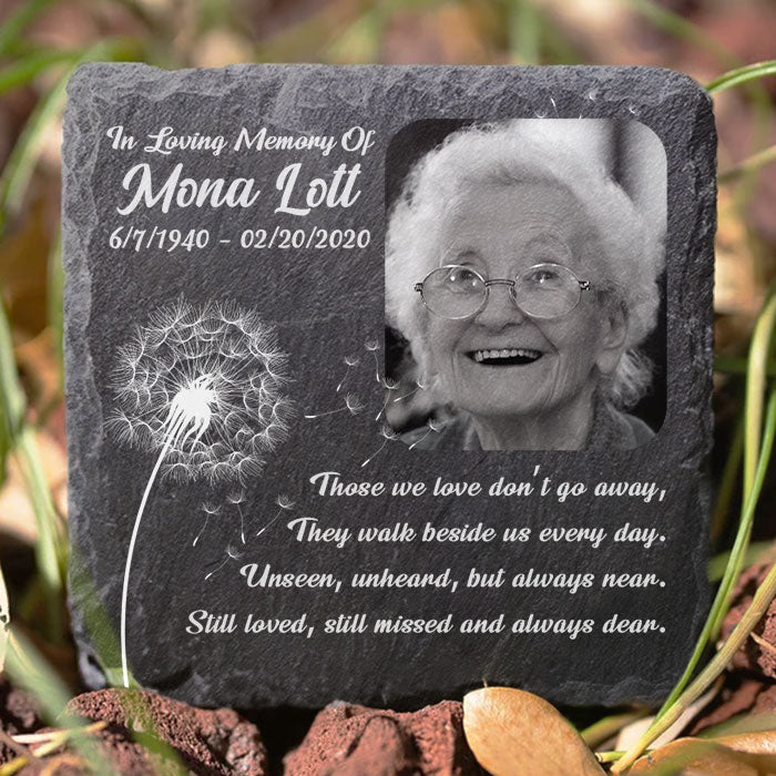 Unseen, Unheard, But Always Near - Personalized Memorial Stone - Upload Image, Memorial Gift, Sympathy Gift - Image 2