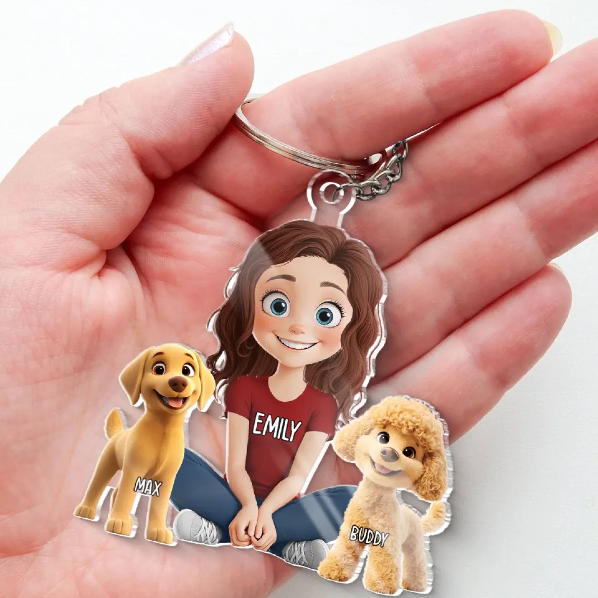 Unstoppable Love, Me And My Dogs - Dog Personalized Custom Shaped Acrylic Keychain - Gift For Pet Owners, Pet Lovers - Image 4