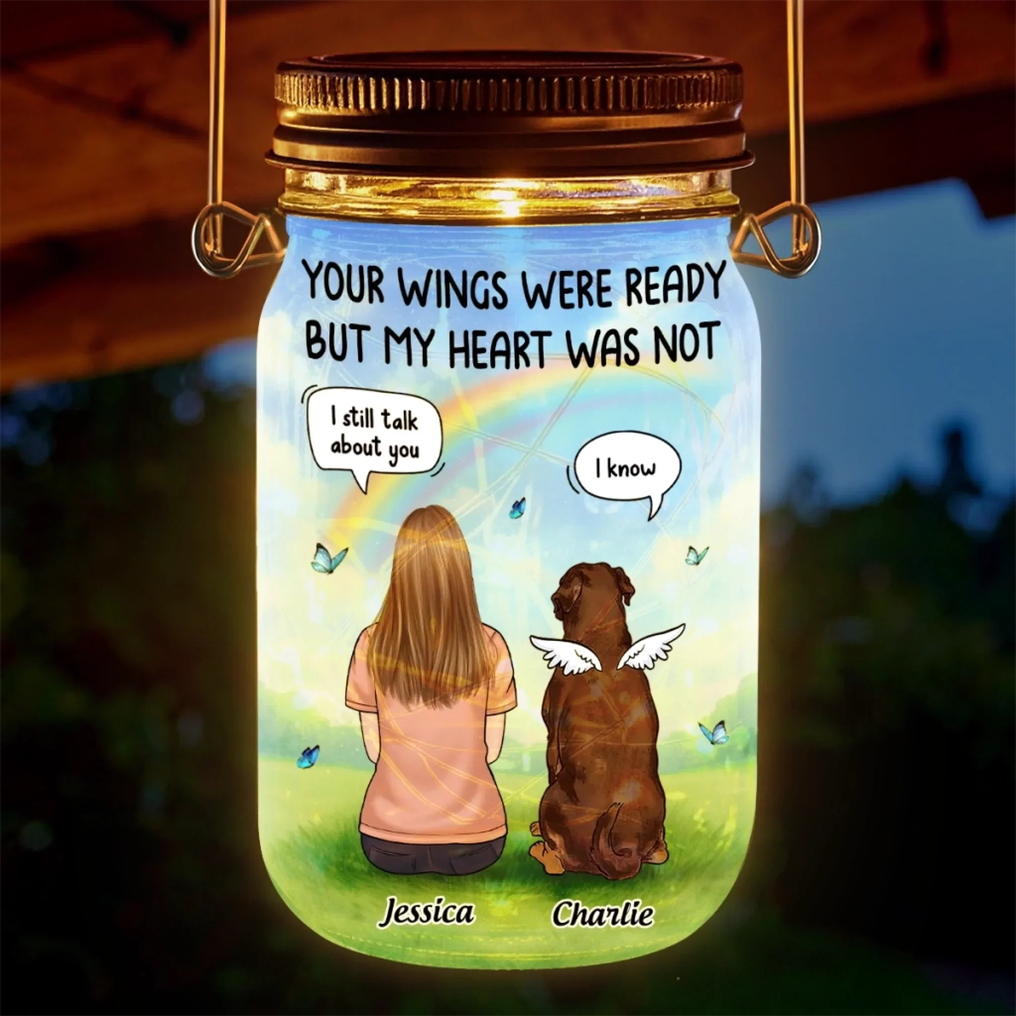 Until Our Paths Cross Again - Memorial Personalized Custom Solar Jar Lantern - Sympathy Gift For Pet Owners, Pet Lovers - Image 3