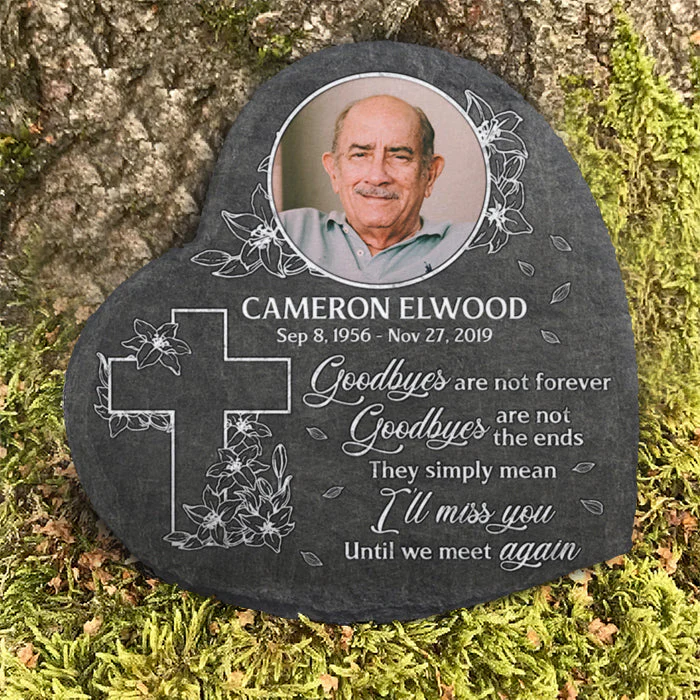 Until We Meet Again - Personalized Memorial Stone, Human Grave Marker - Upload Image, Memorial Gift, Sympathy Gift - Image 2