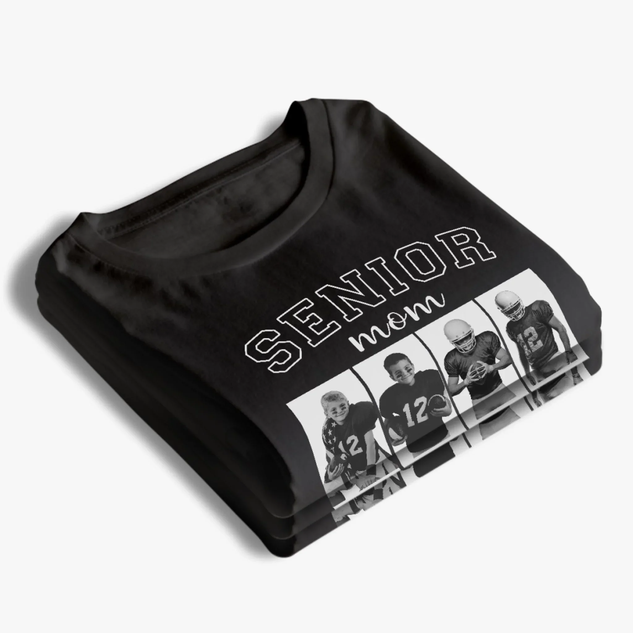 Upload Photo Senior Football Mama T-shirt, Hoodie - Personalized Birthday Football Gifts For Mom, Football Lovers, NFL Fans, Sport Lovers - 2025 Senior Football With Kid Photos - Image 4