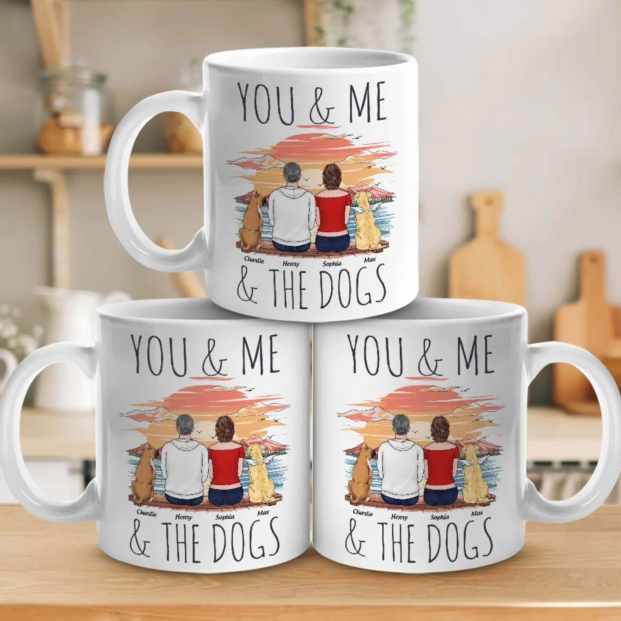 Us And Our Furry Friends - Couple Personalized Custom Mug - Gift For Husband Wife, Anniversary, Pet Owners, Pet Lovers - Image 4
