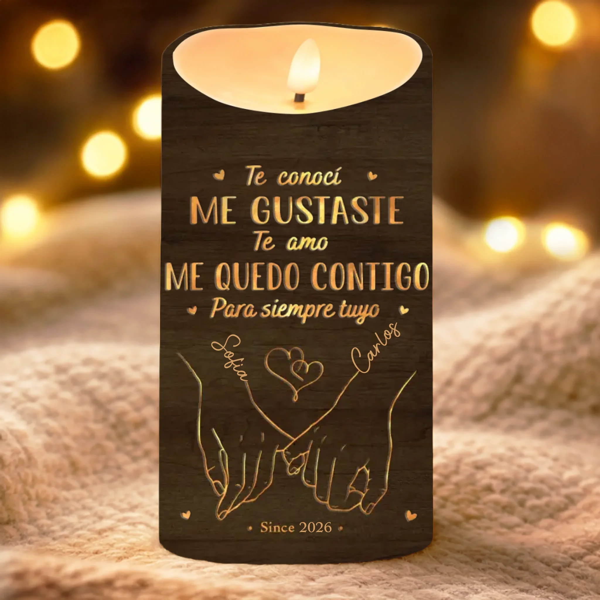 Vela LED Personalizada – Regalo De Aniversario De Bodas Para Esposo Y Esposa, Para Él Y Para Ella – Para Siempre Empieza Con Nosotros - Image 2