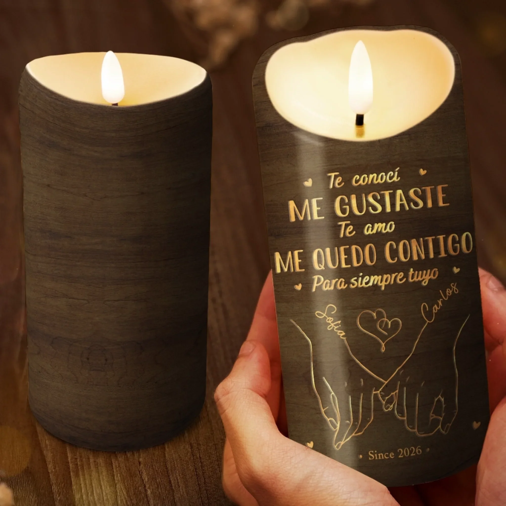 Vela LED Personalizada – Regalo De Aniversario De Bodas Para Esposo Y Esposa, Para Él Y Para Ella – Para Siempre Empieza Con Nosotros - Image 3