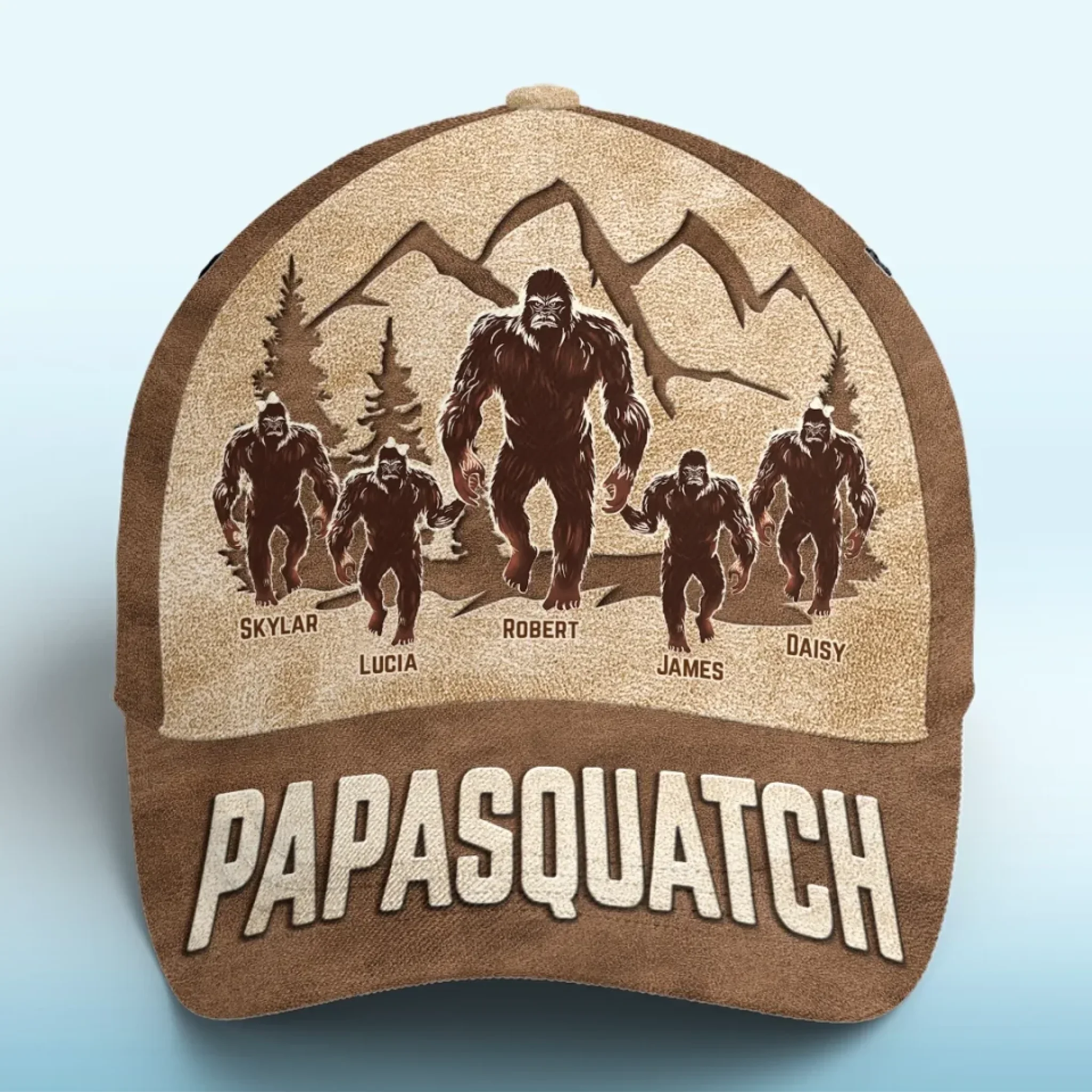 Walkin' With My Little Squatches - Family Personalized Custom Hat, All Over Print Classic Cap - Father's Day, Gift For Dad, Grandpa