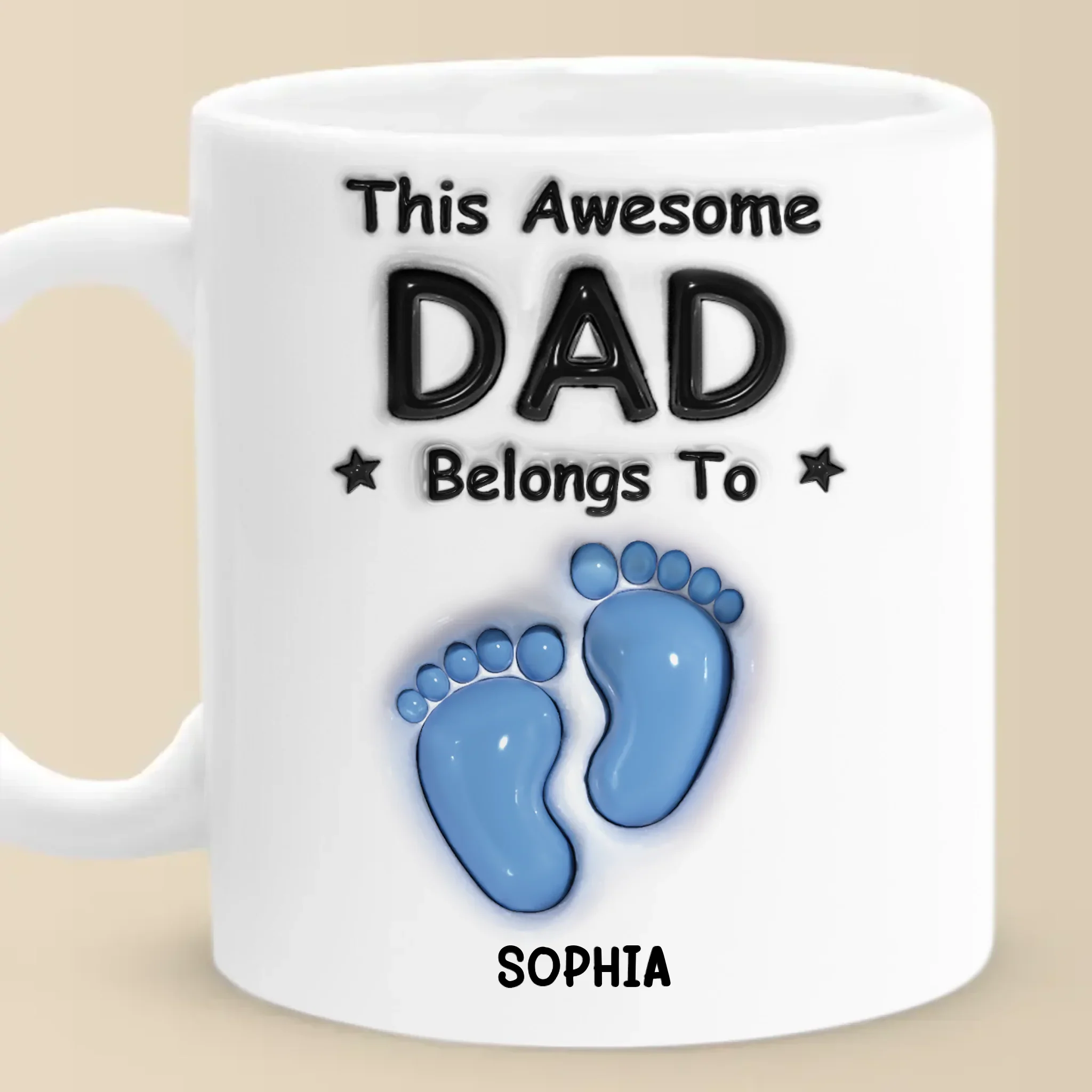Walking Through Life With Dad - Family Personalized Custom 3D Inflated Effect Printed Mug - Father's Day, Gift For Dad, Grandpa - Image 2