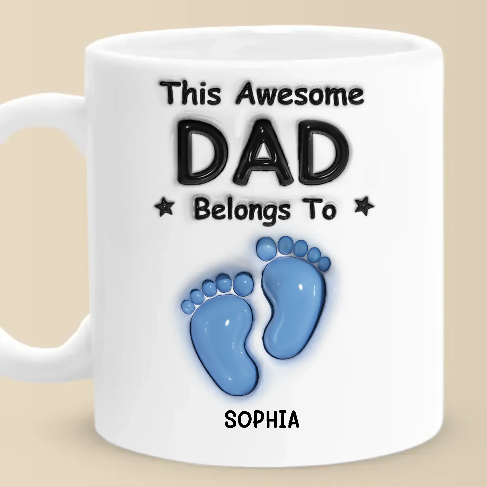 Walking Through Life With Dad - Family Personalized Custom 3D Inflated Effect Printed Mug - Father's Day, Gift For Dad, Grandpa - Image 3