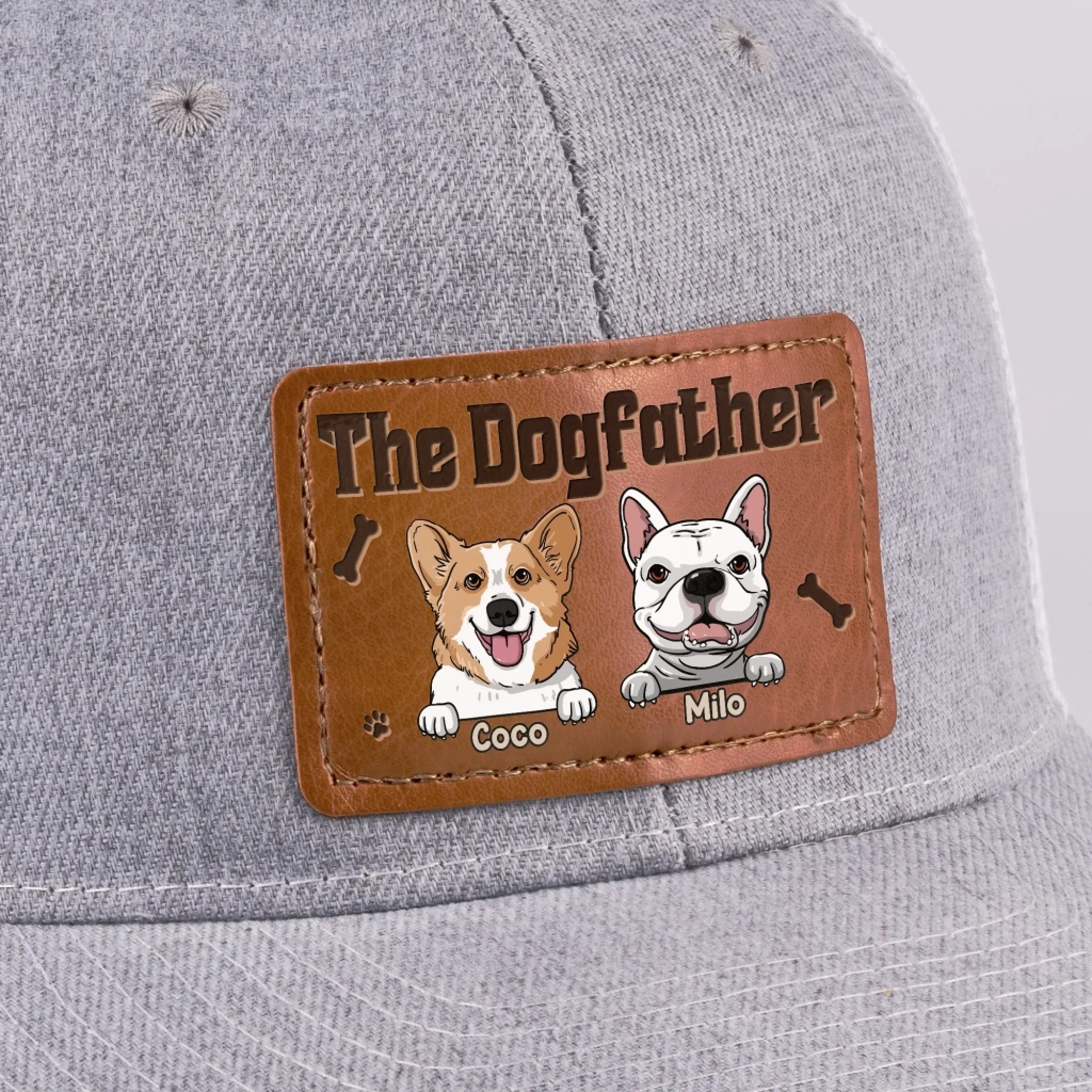 Walks, Treats, Cuddles - Dog Personalized Custom Leather Patch Hat - Father's Day, Gift For Pet Owners, Pet Lovers - Image 9