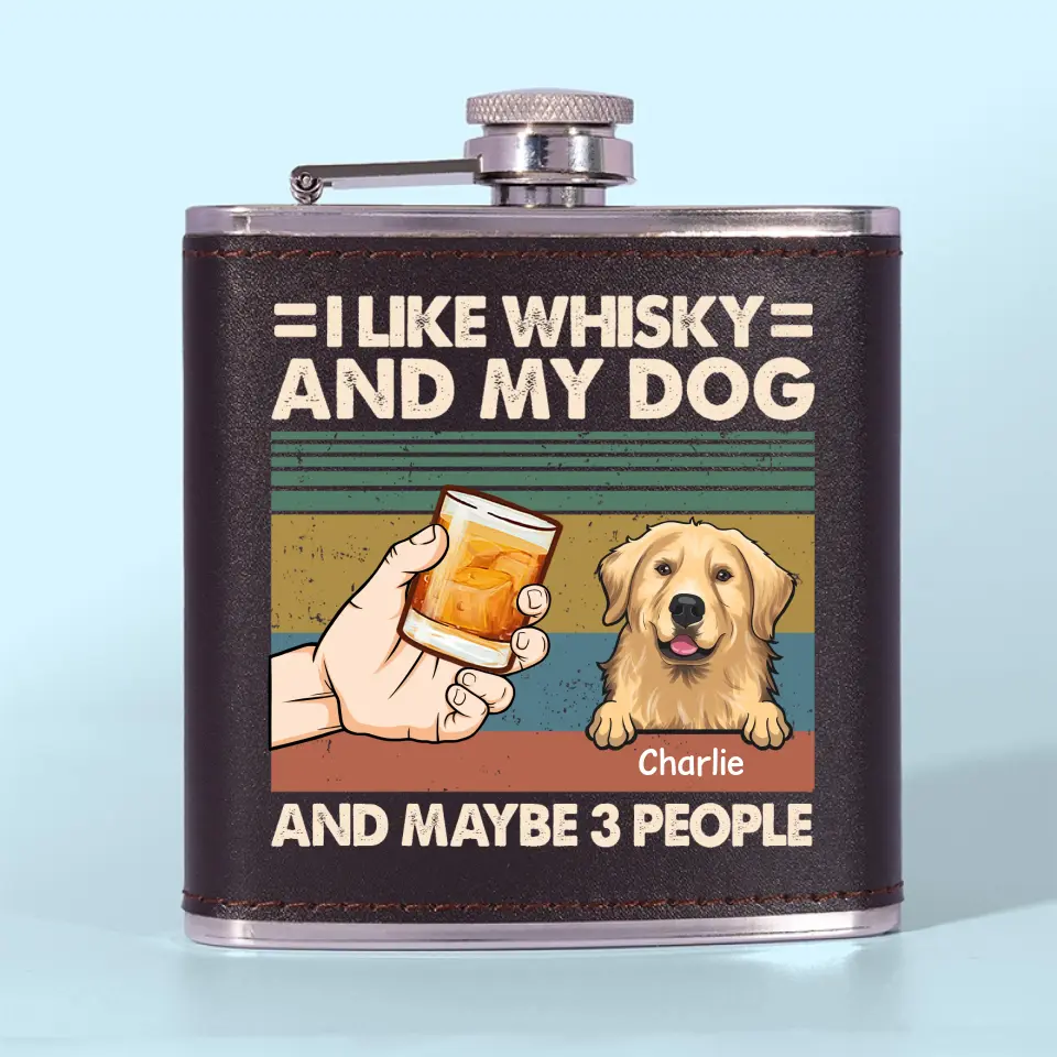 Wanna Stay Home And Chill With My Dog - Dog Personalized Custom Hip Flask - Gift For Pet Owners, Pet Lovers - Image 7
