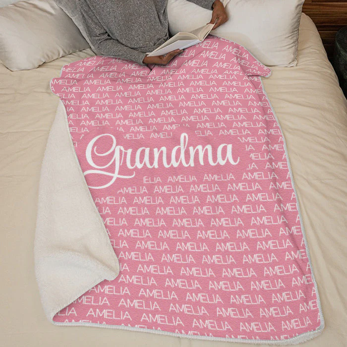 Warm and Cozy - Family Personalized Custom Blanket - Gift For Grandparents, Grandma, Grandpa - Image 5