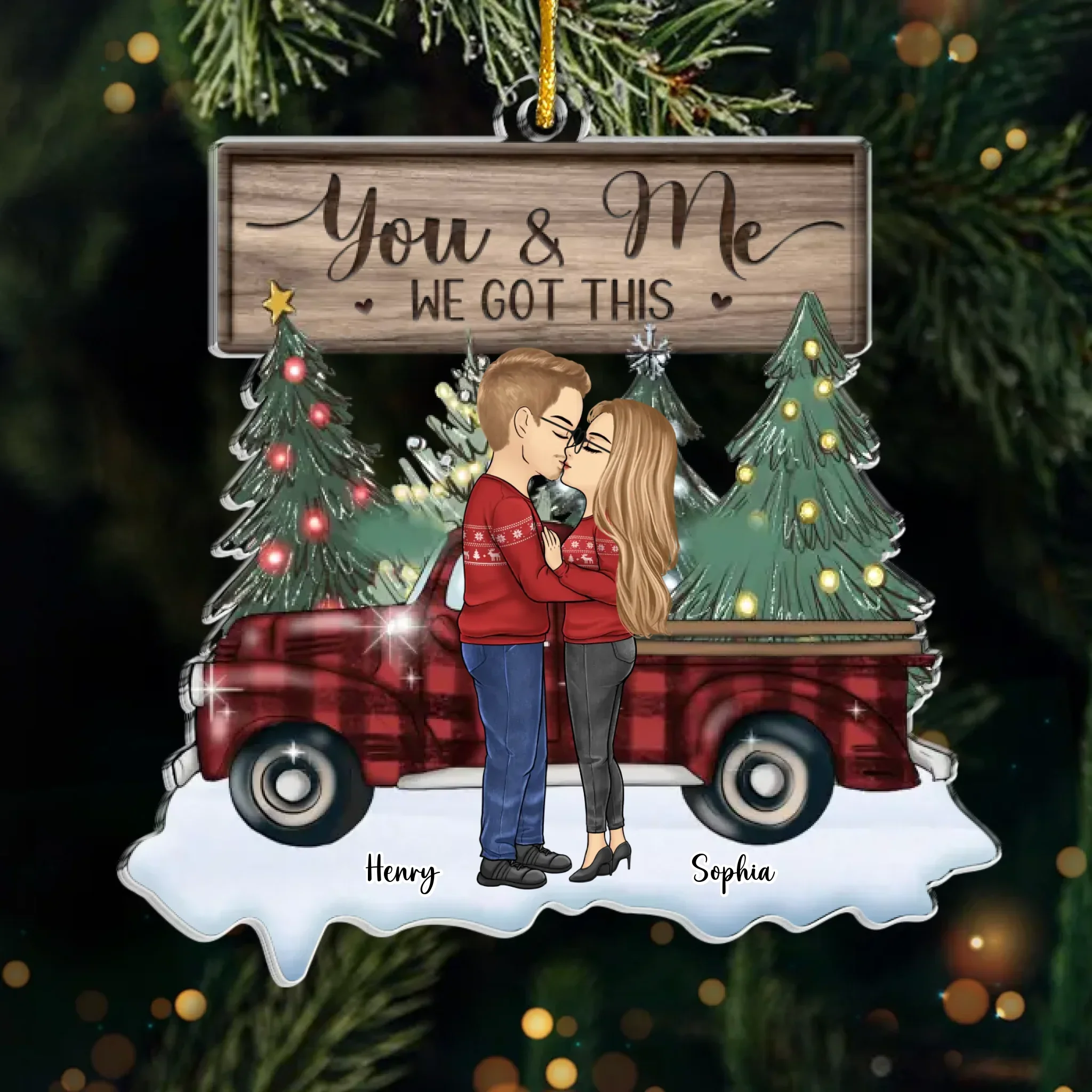 Warm Wishes To You And Your Beloved Furry Family - Couple Personalized Custom Ornament - Acrylic Custom Shaped - Christmas Gift For Husband Wife, Anniversary, Pet Owners, Pet Lovers - Image 2