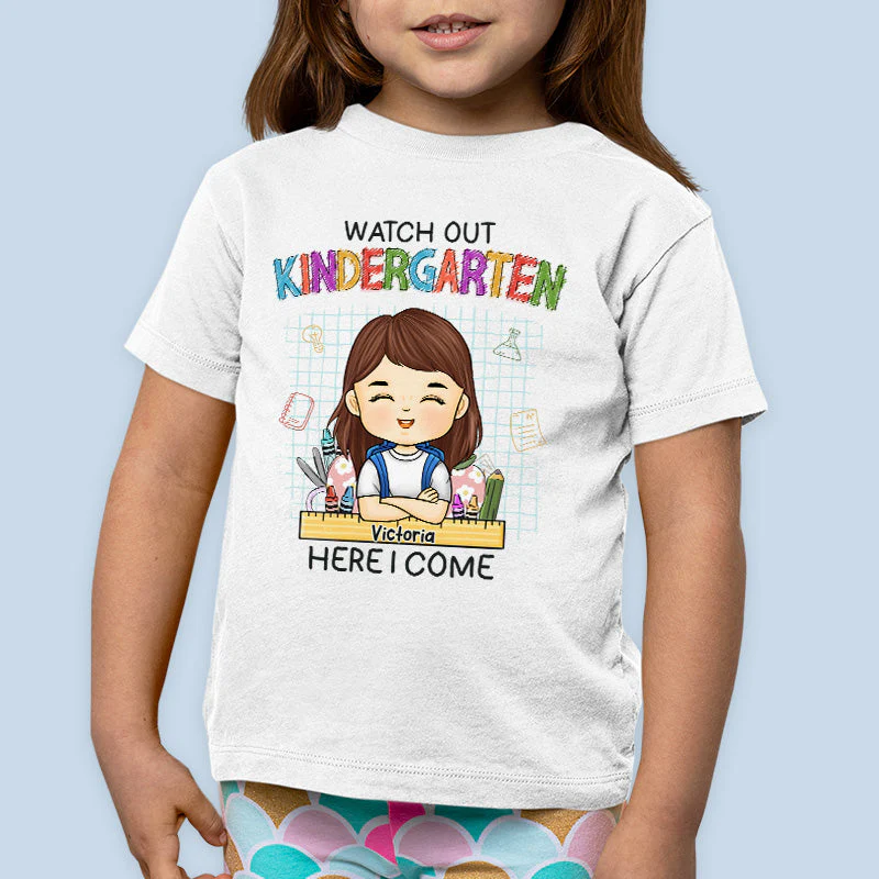 Watch Out First Grade Here I Come - Personalized Custom Kid T-shirt - Gift For Kid, Back To School Gift - Image 3