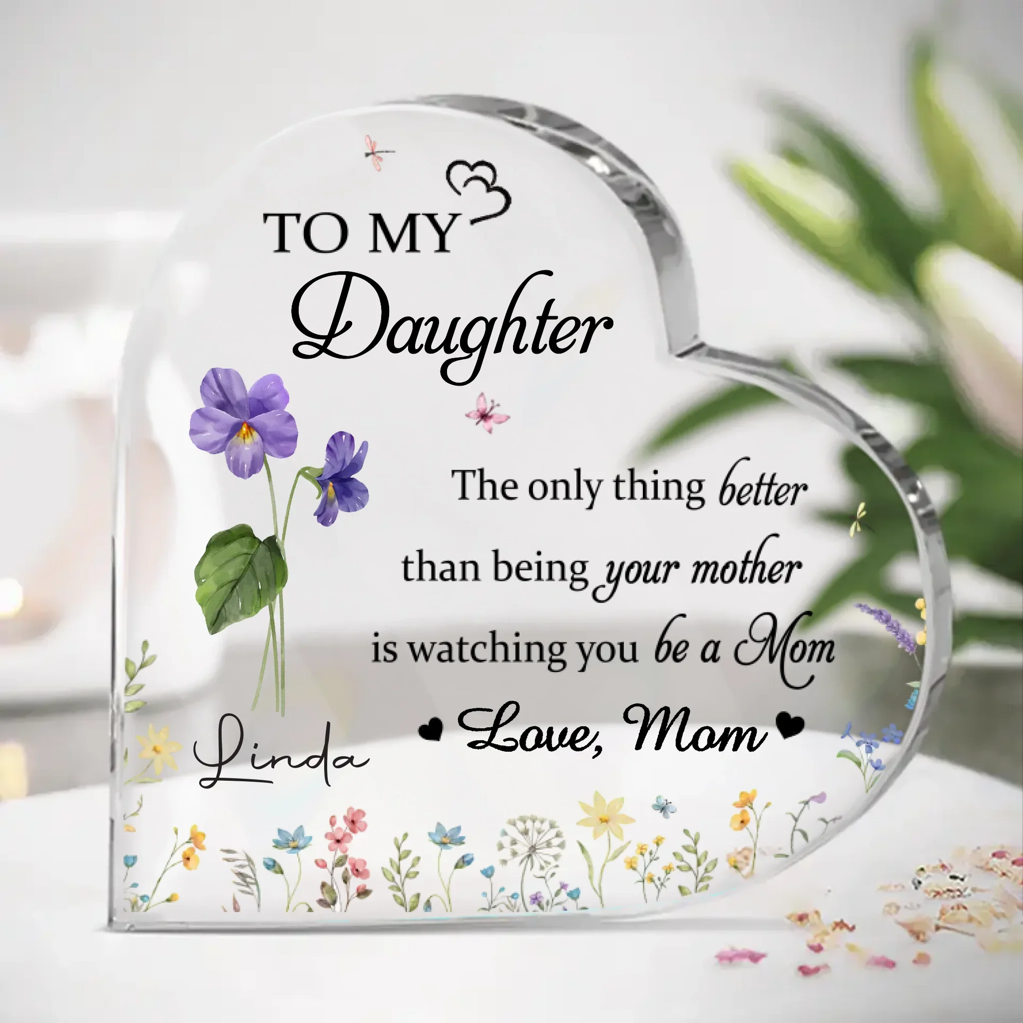 Watching You As A Mother Fills My Heart With Pride - Family Personalized Custom Heart Shaped Acrylic Plaque - Mother's Day, Gift For Mom, Daughter - Image 2