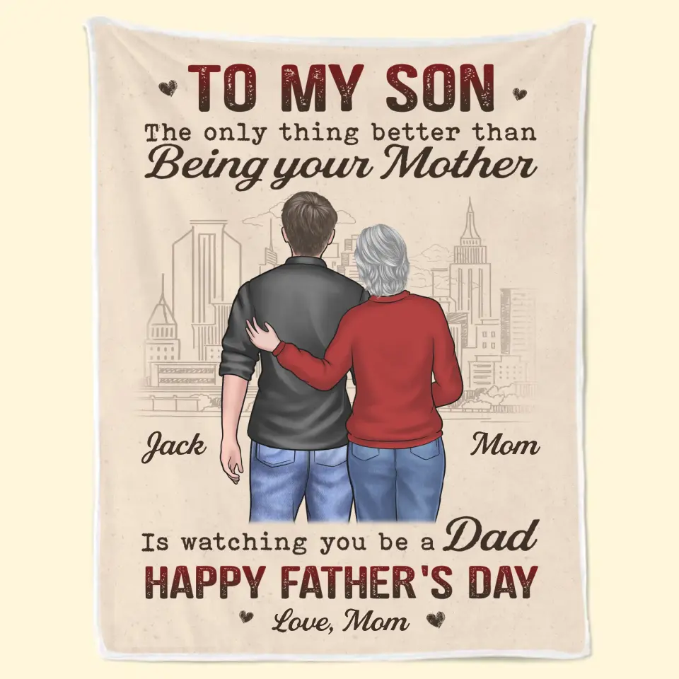 Watching You Be A Dad - Family Personalized Custom Blanket - Father's Day Gift For Son - Image 7