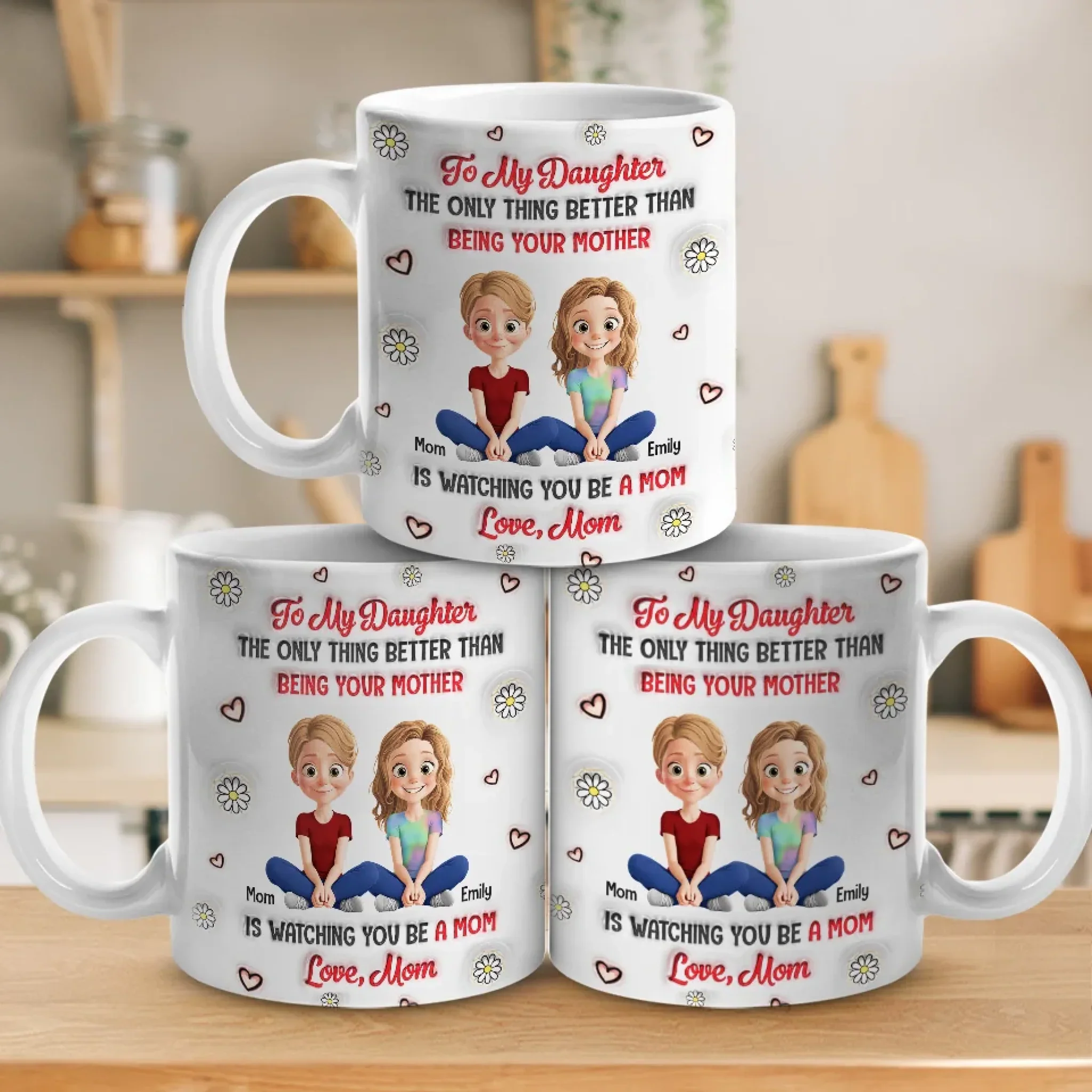 Watching You Be A Mom Is My Greatest Joy - Family Personalized Custom 3D Inflated Effect Printed Mug - Gift For Mom, Daughter - Image 5