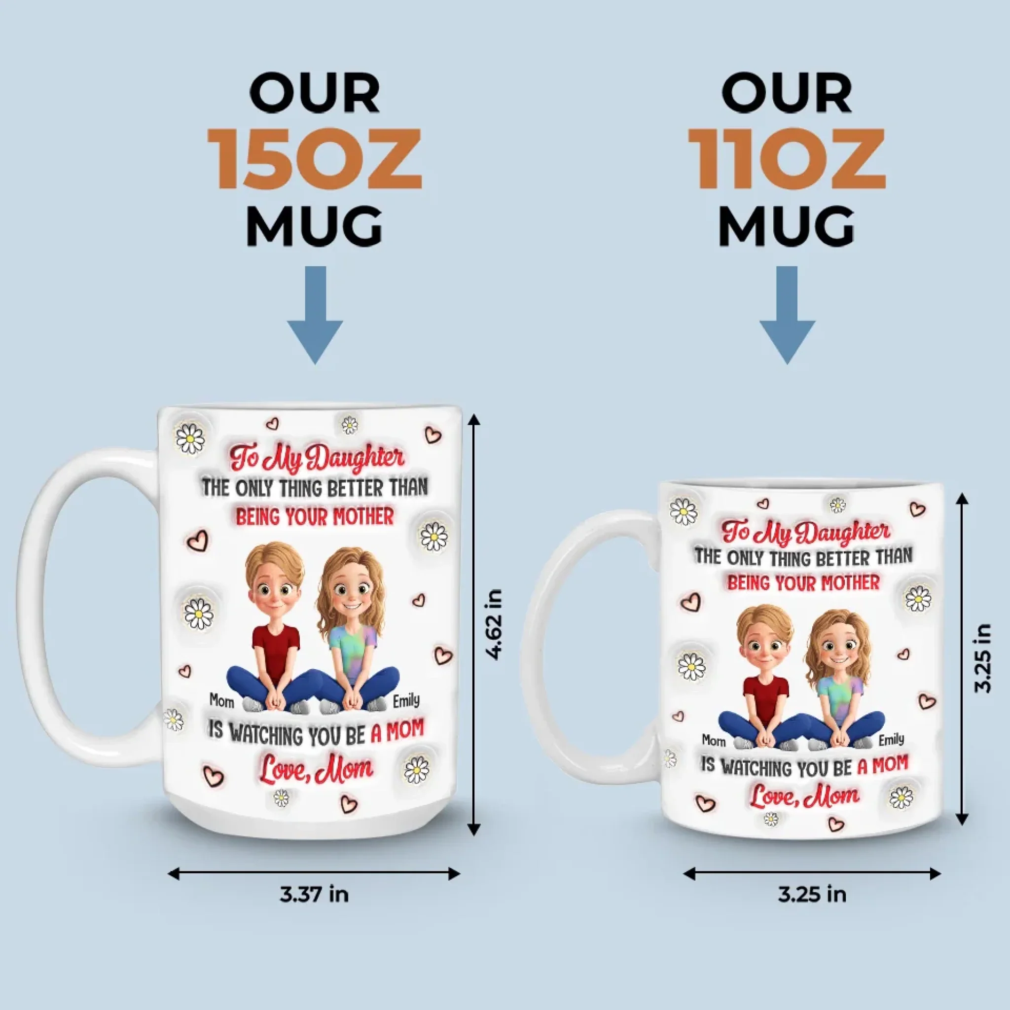 Watching You Be A Mom Is My Greatest Joy - Family Personalized Custom 3D Inflated Effect Printed Mug - Gift For Mom, Daughter - Image 6