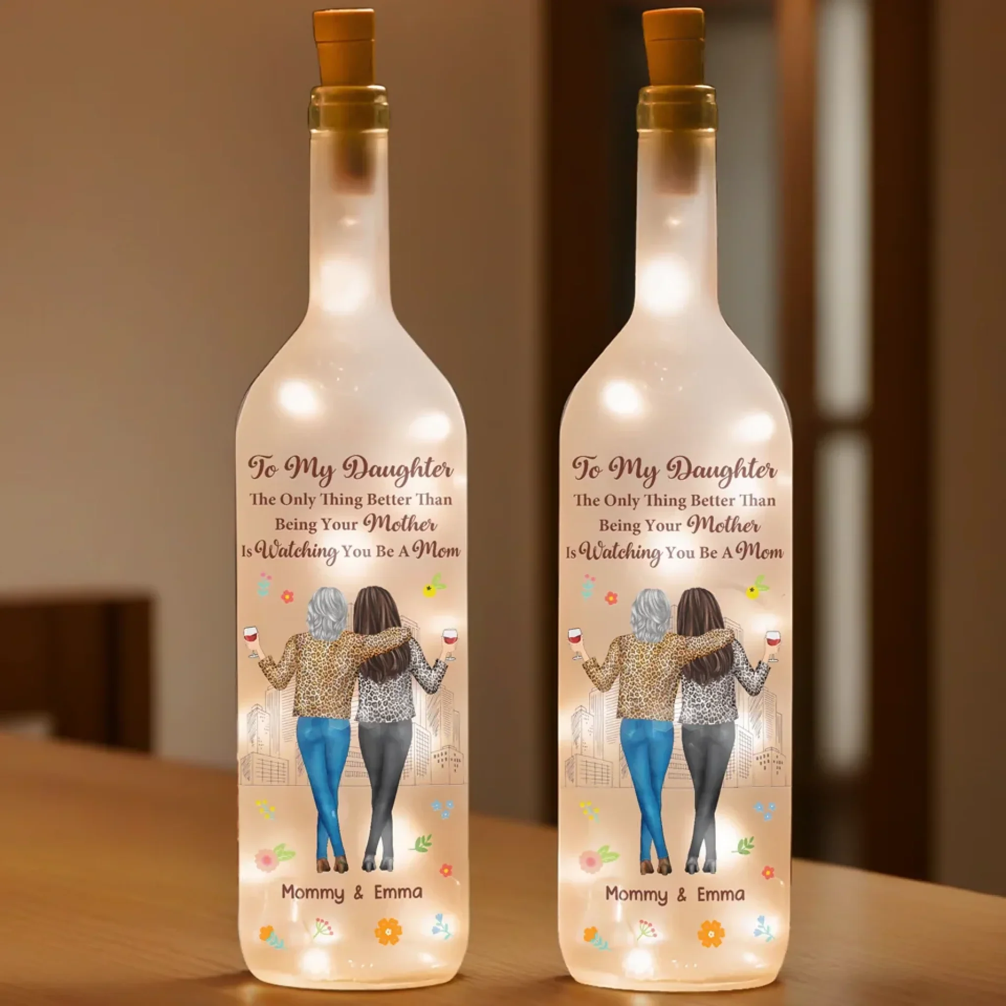 Watching You Be A Mom Is My Greatest Joy - Family Personalized Custom Bottle Lamp - Gift For Mom, Daughter - Image 3