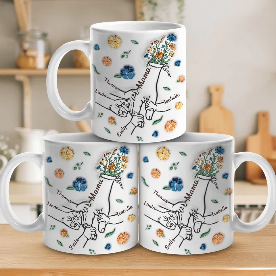 We Are Born Of Love - Family Personalized Custom 3D Inflated Effect Printed Mug - Gift For Mom, Grandma - Image 5